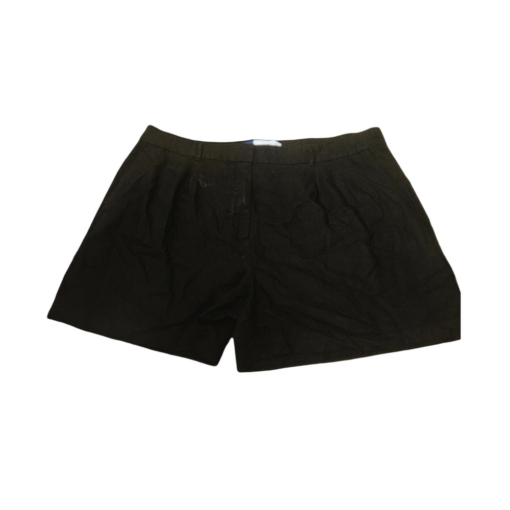 Old Navy Womens Black Pleated High Rise Casual Shorts Size XL